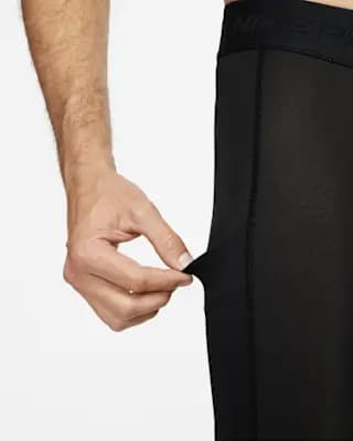 Nike Pro Men's Dri-FIT Fitness Tights Black/White [Body: 90% polyester/ 10% spandex. Mesh: 92% polyester/ 8% spandex., Machine wash, XS-4XL Tall]