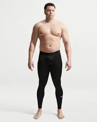 Nike Pro Men's Dri-FIT Fitness Tights Black/White [Body: 90% polyester/ 10% spandex. Mesh: 92% polyester/ 8% spandex., Machine wash, XS-4XL Tall]