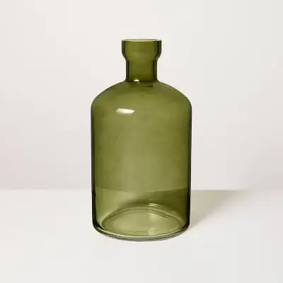 Hearth & Hand with Magnolia 14" Green Glass Vase - Hearth & Handâ„¢ with Magnolia [4.19 Pounds, 14.17 Inches (H) x 7.48 Inches (W), Glass]