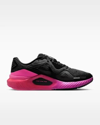 Nike Structure 26 Women's Road Running Shoes Black/Hyper Pink/Laser Crimson/Black [Weight: Approx. 262g/9.2oz (Women’s US 8), Heel-to-toe drop: 10mm, Black/Hyper Pink/Laser Crimson
