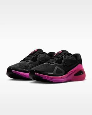 Nike Structure 26 Women's Road Running Shoes Black/Hyper Pink/Laser Crimson/Black [Weight: Approx. 262g/9.2oz (Women’s US 8), Heel-to-toe drop: 10mm, Black/Hyper Pink/Laser Crimson