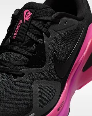 Nike Structure 26 Women's Road Running Shoes Black/Hyper Pink/Laser Crimson/Black [Weight: Approx. 262g/9.2oz (Women’s US 8), Heel-to-toe drop: 10mm, Black/Hyper Pink/Laser Crimson