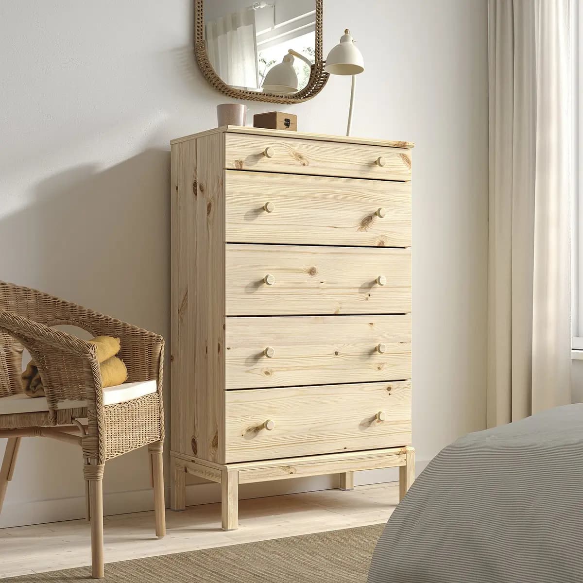 IKEA TARVA 5-drawer dresser, pine 29 7/8x50 " [Width 29 7/8 ", Depth 15 3/4 ", Height 50 "]