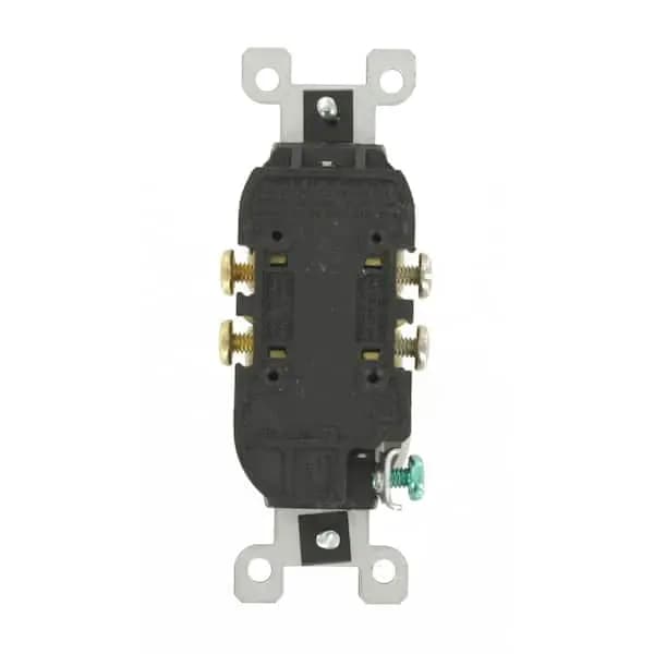 Leviton 15 Amp 125 V Duplex Outlet/Receptacle, White (1-Pack) 5320-W, R52-05320-00W [Amperage (A): 15 A, Color Family: White, Color/Finish: White]