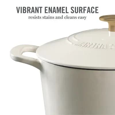 Martha Stewart Gatwick 7-Quart Enameled Cast Iron Dutch Oven - Martha Blue with SS Knob [Cast Iron, 14 inches, Enamel]