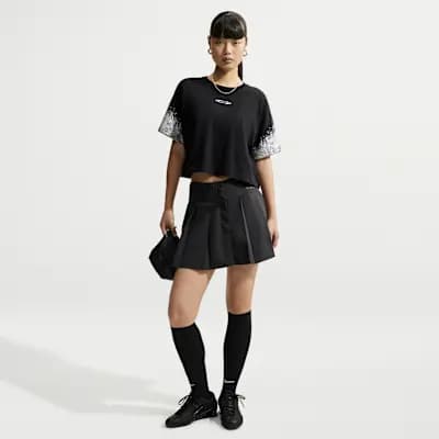Nike Sportswear Classic Women's Cropped T-Shirt Black [Black, Ribbed collar, 100% cotton]