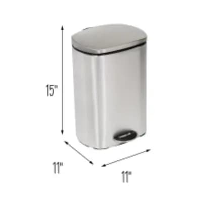 Honey-Can-Do Honey Can Do Trash Can, 7 Gallons [7 gallon, Stainless Steel, 4.5 pounds]