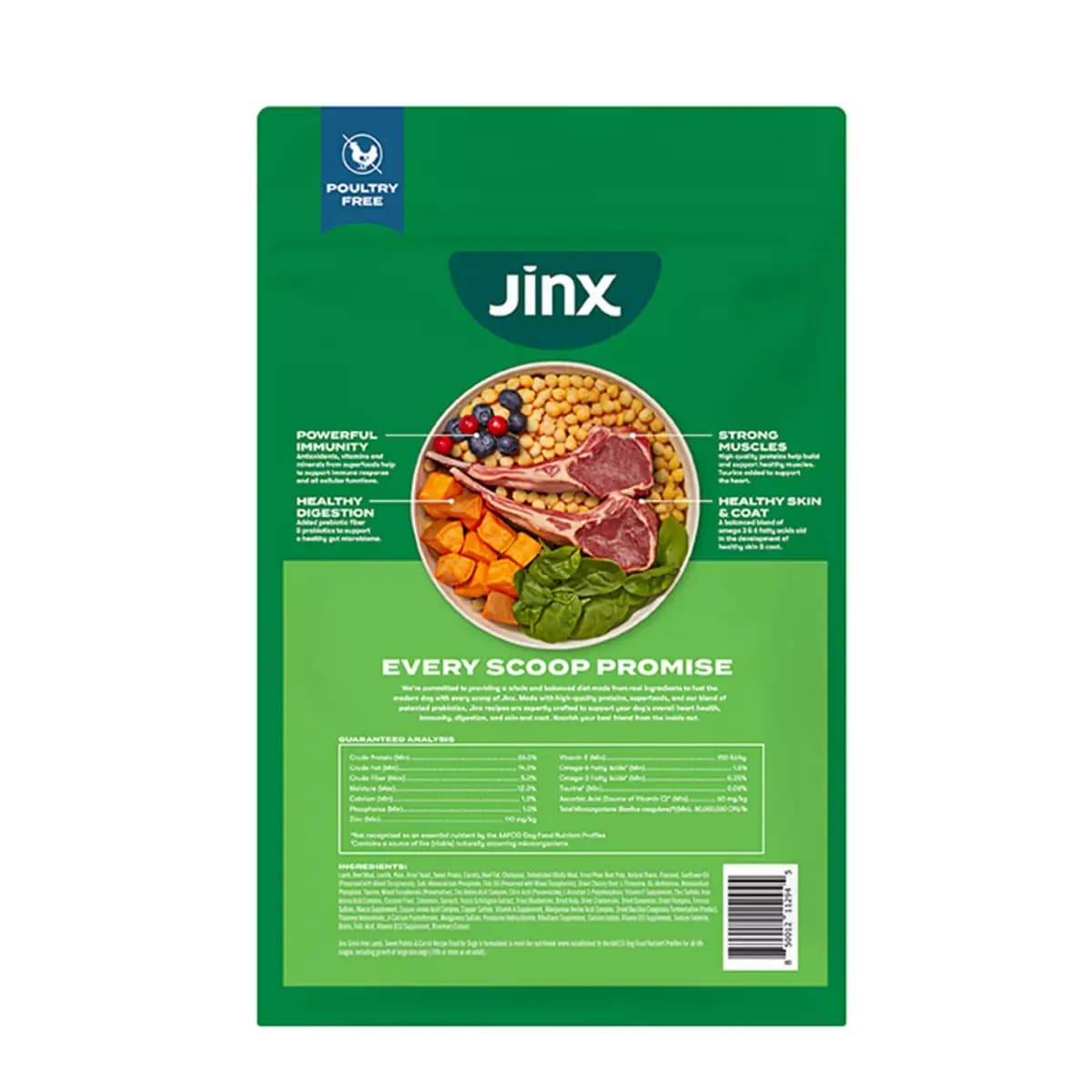 Jinx All Life Stages Grain-Free Dry Dog Food - Lamb, Sweet Potato & Carrot [Species Dog, Brand Jinx, Food Type Kibble, Breed Size All]