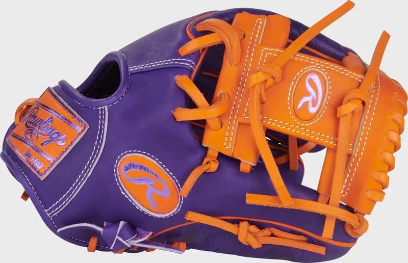 Rawlings Heart of the Hide ContoUR Fit 11.5-Inch Wing Tip Glove, Right Hand Throw [R00713027, Conventional, Purple/Orange]