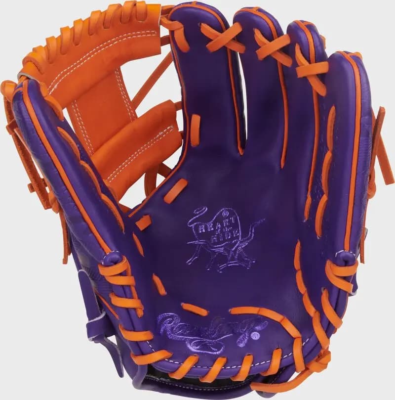 Rawlings Heart of the Hide ContoUR Fit 11.5-Inch Wing Tip Glove, Right Hand Throw [R00713027, Conventional, Purple/Orange]