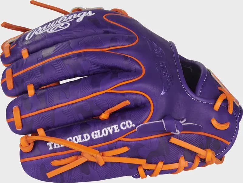 Rawlings Heart of the Hide ContoUR Fit 11.5-Inch Wing Tip Glove, Right Hand Throw [R00713027, Conventional, Purple/Orange]
