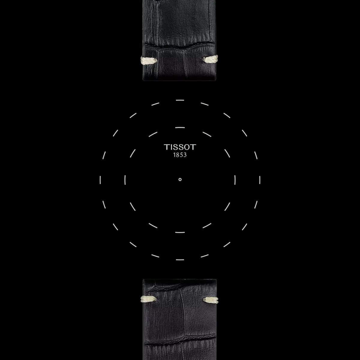 Tissot Official Black Leather Strap Lugs 22 mm [Leather, Black, 22.00]
