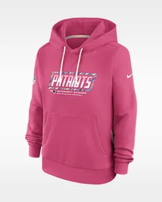 New England Patriots Crucial Catch Standard Issue Women's Nike Dri-FIT NFL Pullover Hoodie Pink [Pink, Hood with drawstring, Front pocket]