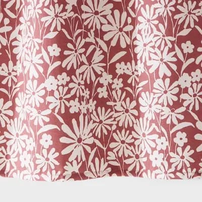 Room Essentials Fabric Floral Shower Curtain Mauve - Room Essentialsâ„¢ [80% Recycled Polyester, 1.4 Pounds, 72 Inches (H) x 72 Inches (W)]