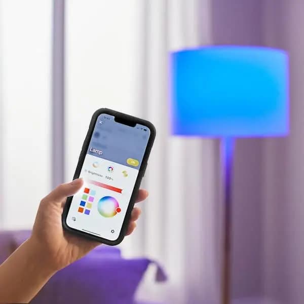 EcoSmart 60-Watt Equivalent Smart A19 E26 Base Color Changing CEC LED Light Bulb with Voice Control (4-Bulb) Powered by Hubspace, 12A19060WRGBWH4 [Actual Color Temperature (K): 220