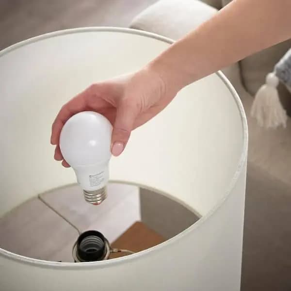EcoSmart 60-Watt Equivalent Smart A19 E26 Base Color Changing CEC LED Light Bulb with Voice Control (4-Bulb) Powered by Hubspace, 12A19060WRGBWH4 [Actual Color Temperature (K): 220