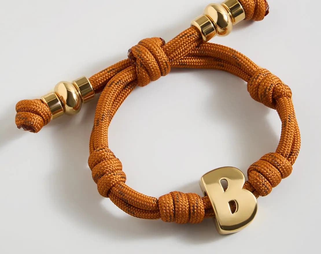 BaubleBar Knotty Initial Custom Bracelet - Toffee Single Letter Gold [Adjustable pull-tie so you can get a perfect fit, Personalized with the capital letter of yo, Choose from a gl