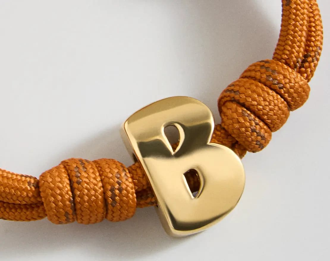BaubleBar Knotty Initial Custom Bracelet - Toffee Single Letter Gold [Adjustable pull-tie so you can get a perfect fit, Personalized with the capital letter of yo, Choose from a gl