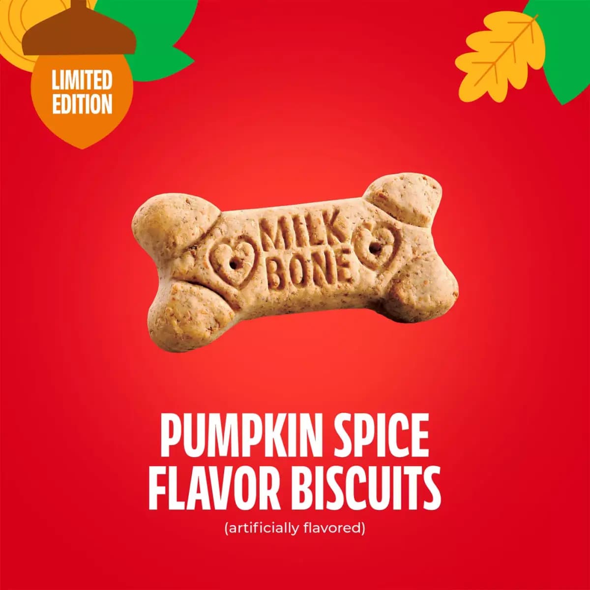 Milk-Bone Pup-kin Spice Biscuits, Pumpkin Spice Artificially Flavored Dog Treats 8 oz [Species Dog, Brand Milk-Bone, Food Type Treat, Breed Size All]