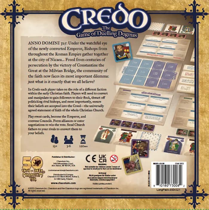 Chaosium Credo the Board Game [CHA1013-X, 810180730082, 4.50 LBS]