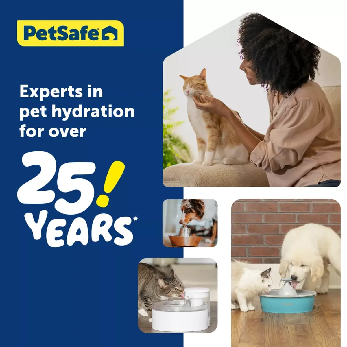 PetSafe® Outlast Pumpless Hydropspin Water Fountain 90 oz - Water Filter Included [Intended Pet(s) Dog, Cat, Material(s) Plastic, Color White, Product Dimensions 12 in x 10 in x 7 