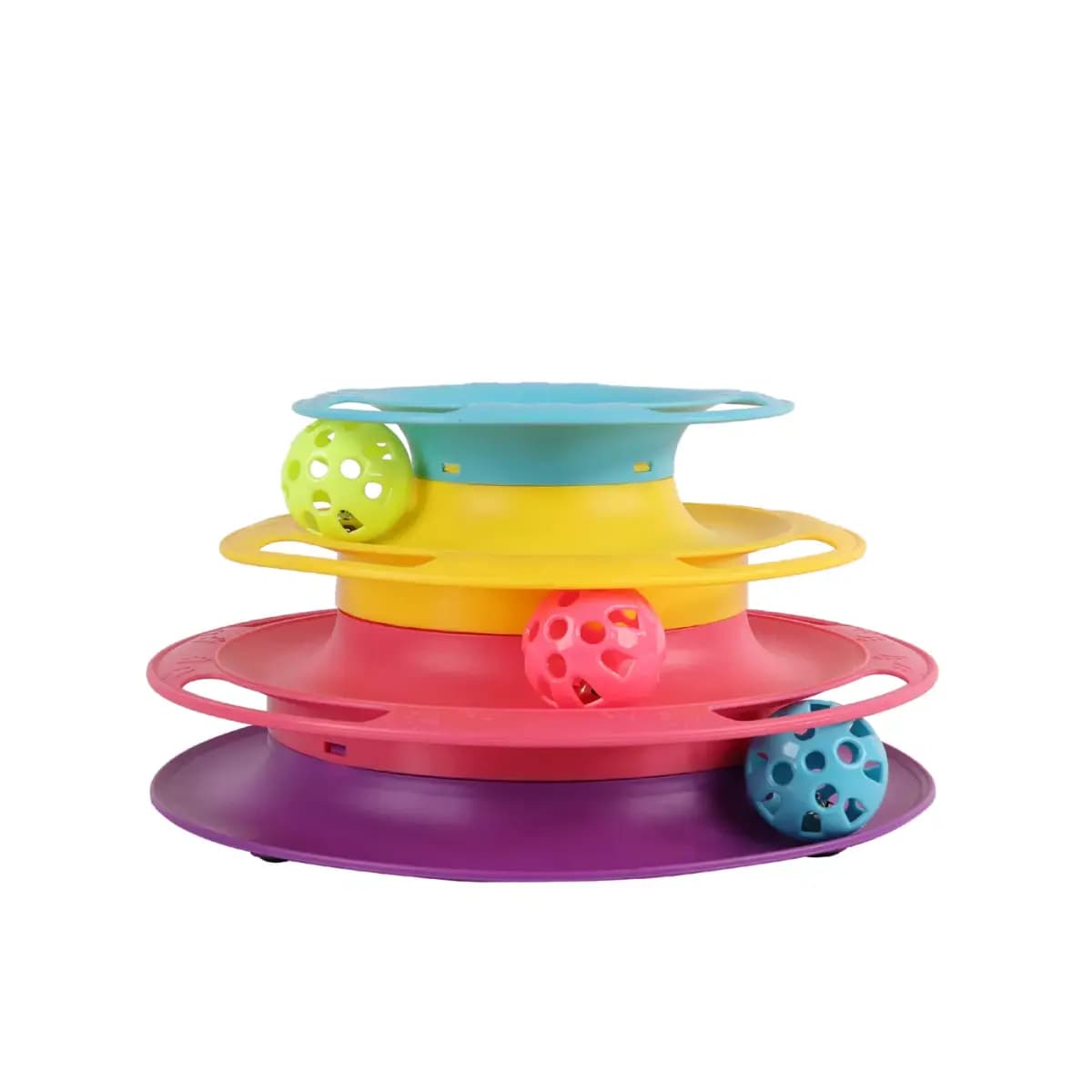 Whisker City® 3 Tier Track Cat Toys [Brand Whisker City®, Includes 1 Track & 3 Balls, Intended For Cats, Activity Hunt & Stalk, Swat & Pounce]