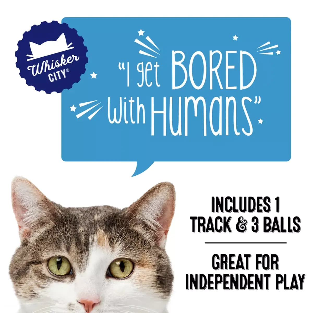 Whisker City® 3 Tier Track Cat Toys [Brand Whisker City®, Includes 1 Track & 3 Balls, Intended For Cats, Activity Hunt & Stalk, Swat & Pounce]
