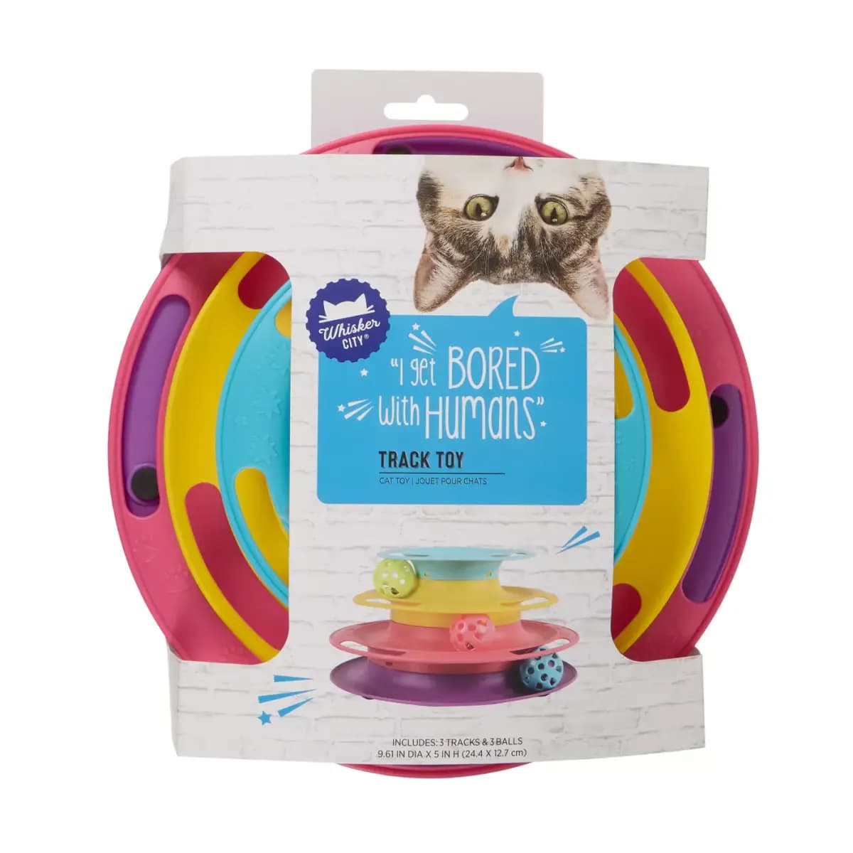 Whisker City® 3 Tier Track Cat Toys [Brand Whisker City®, Includes 1 Track & 3 Balls, Intended For Cats, Activity Hunt & Stalk, Swat & Pounce]
