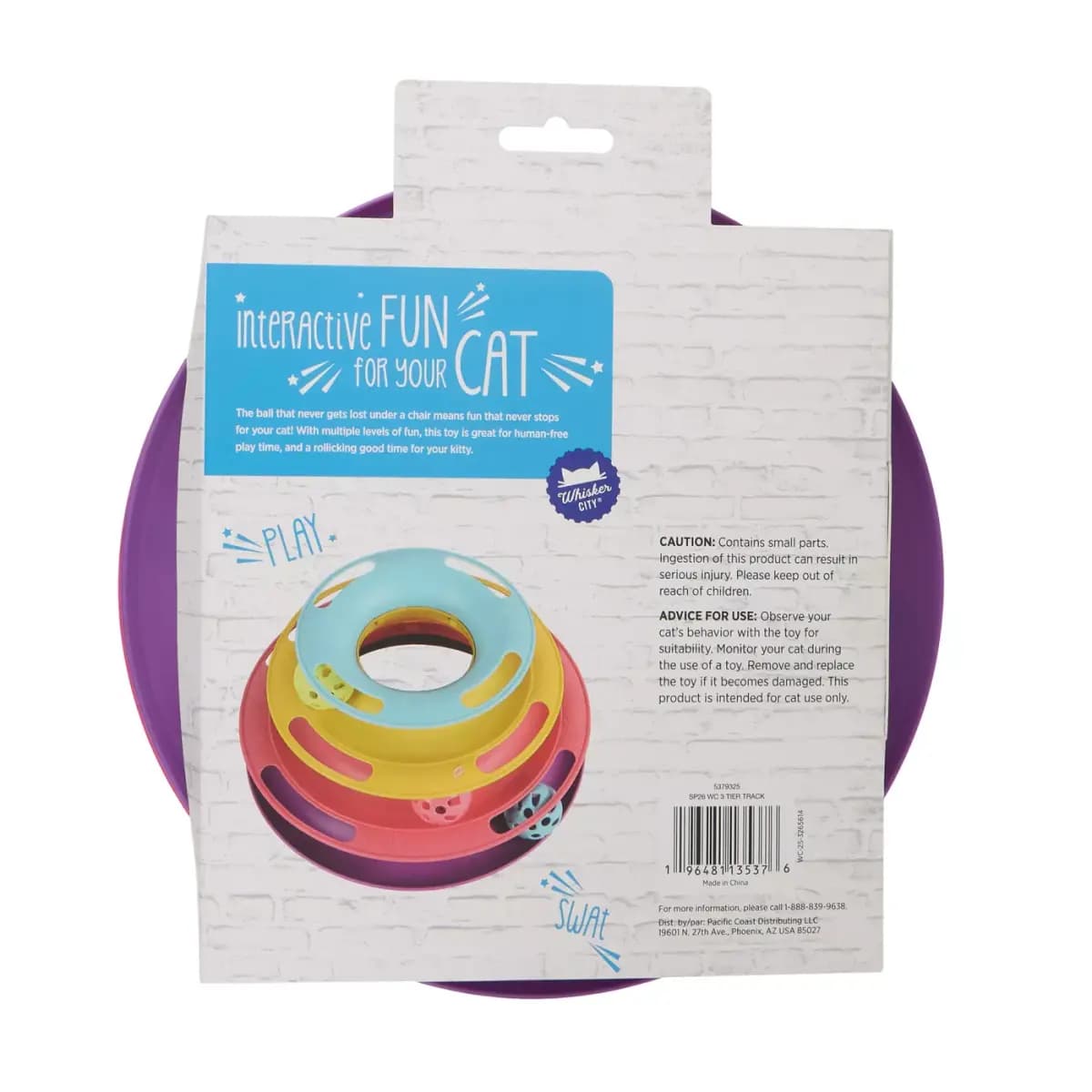 Whisker City® 3 Tier Track Cat Toys [Brand Whisker City®, Includes 1 Track & 3 Balls, Intended For Cats, Activity Hunt & Stalk, Swat & Pounce]