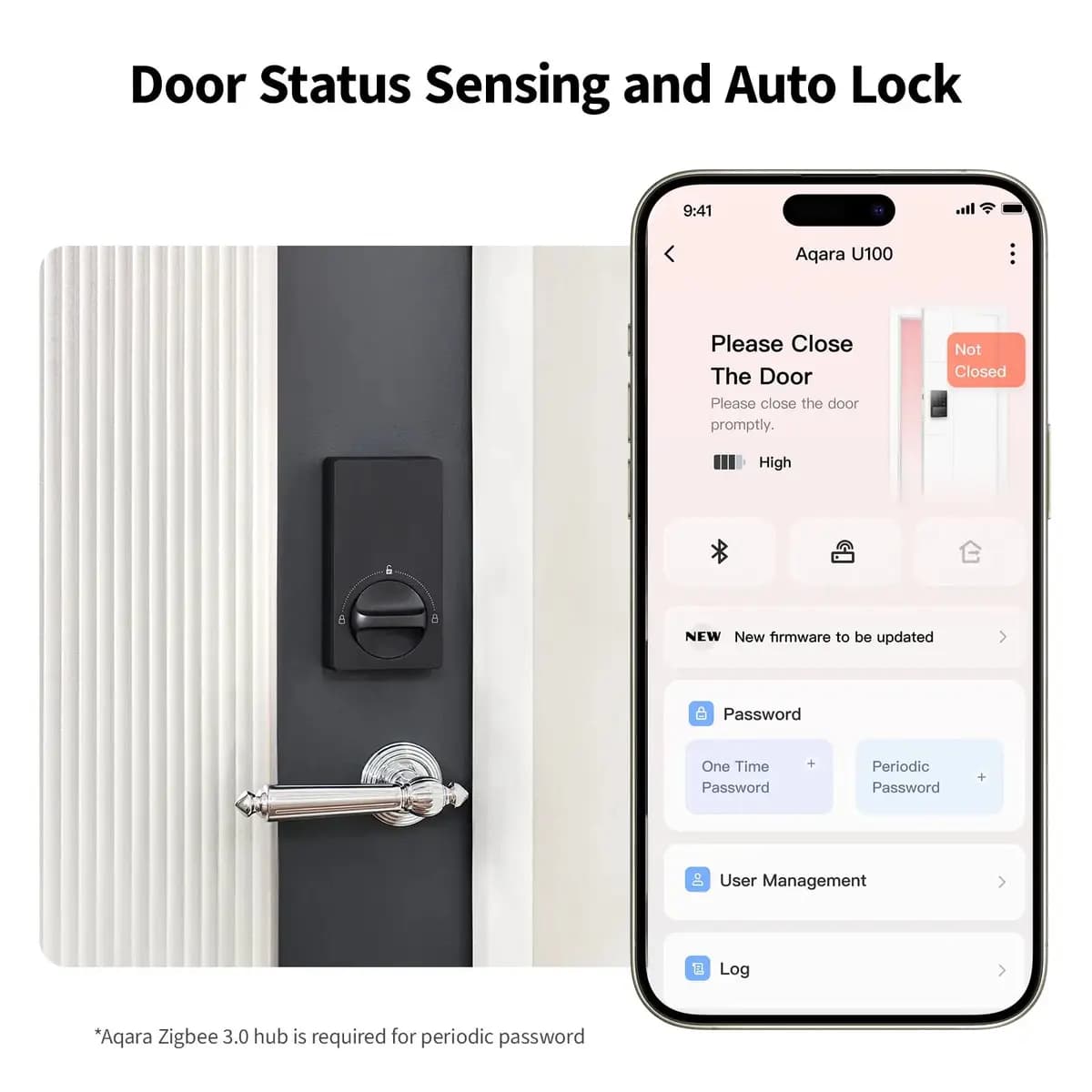 Aqara Smart Lock U50 [5.3 x 2.9 x 3.5 in. (135.8 x 74.8 x 88.4 mm), 3.42 Pounds/1.55KG, IPX5]