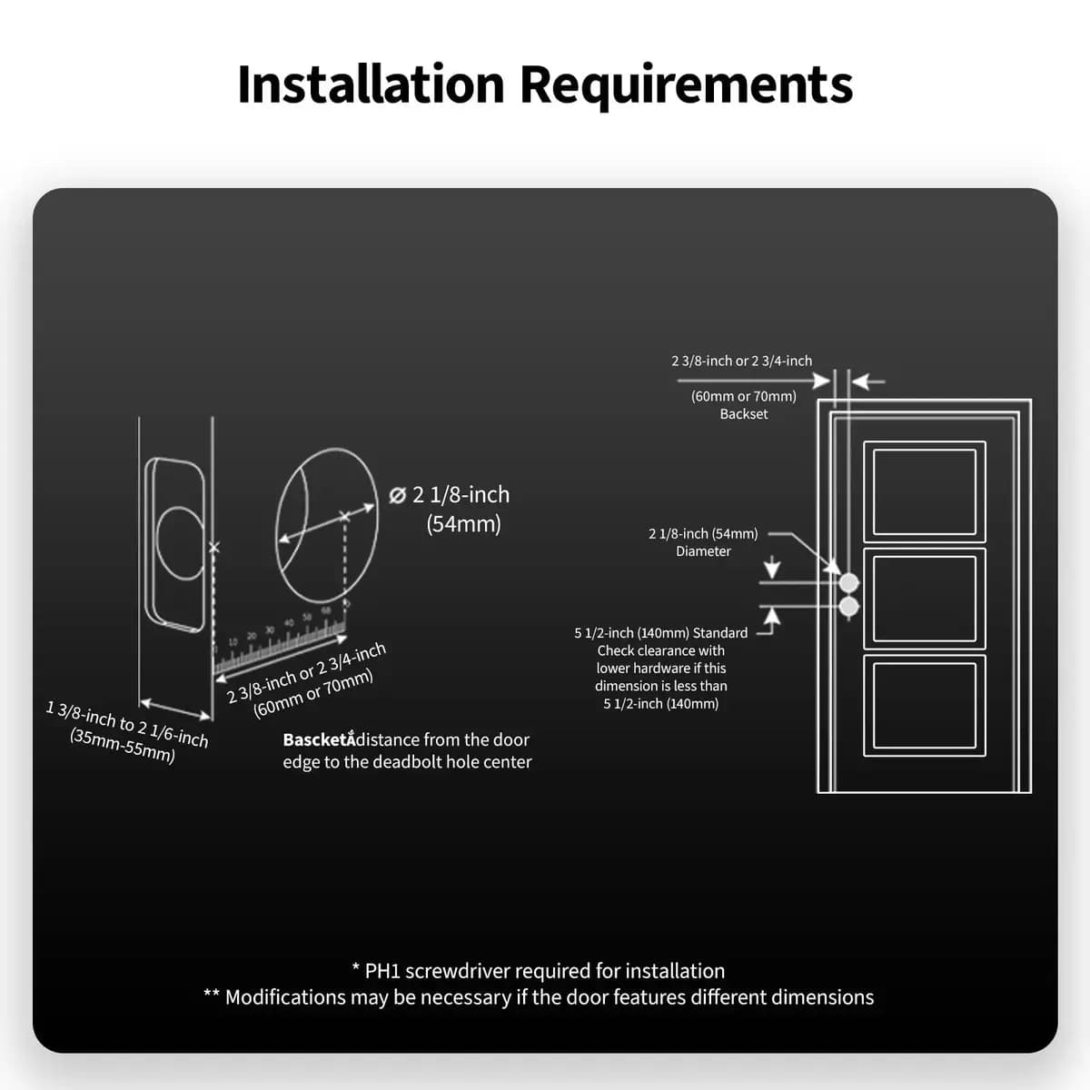 Aqara Smart Lock U50 [5.3 x 2.9 x 3.5 in. (135.8 x 74.8 x 88.4 mm), 3.42 Pounds/1.55KG, IPX5]