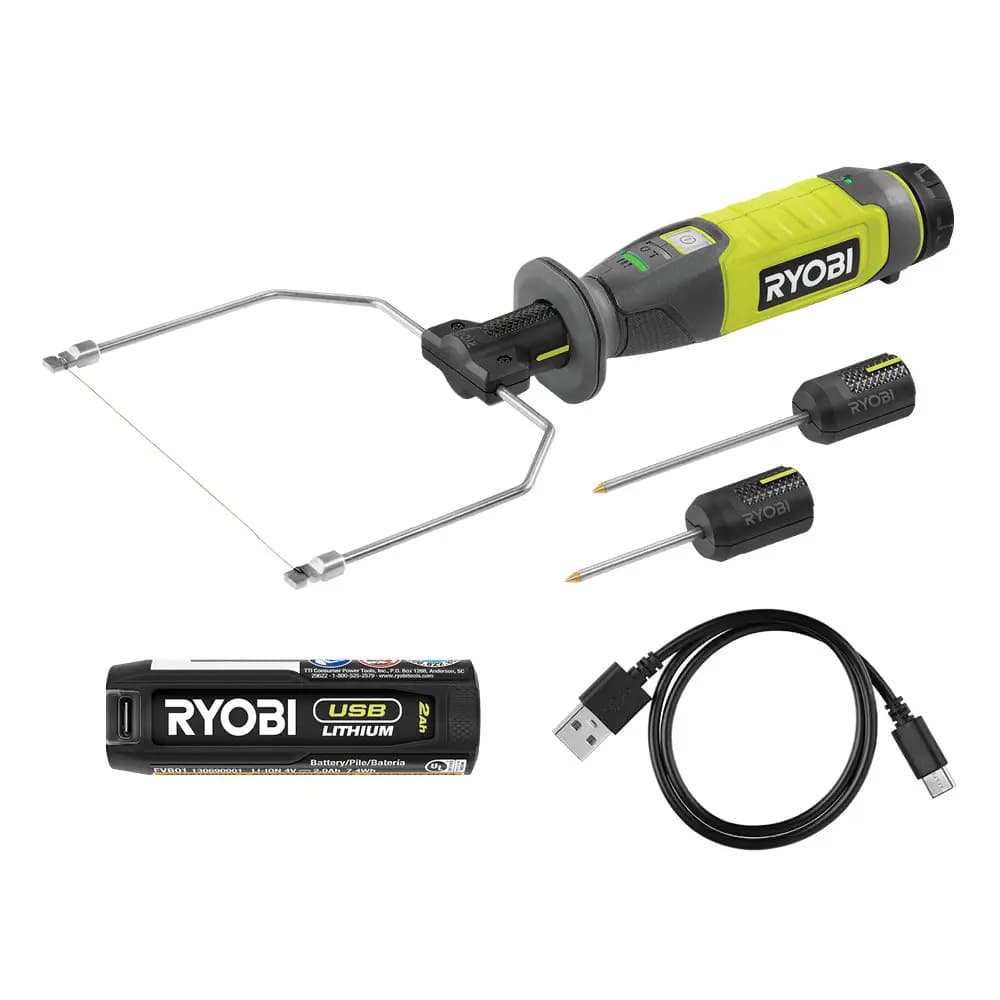 RYOBI USB Lithium Foam Cutter Kit [Battery Capactiy 2Ah, Voltage 4V, USB Cable 21"]