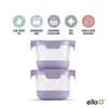 Ello 4pc 2c Glass Refresh Round Food Storage Container Set Purple: Oven, Microwave & Dishwasher Safe, Lifetime Warranty [Number of Pieces 4, Dimensions (Overall) 3.38 Inches (H) x 