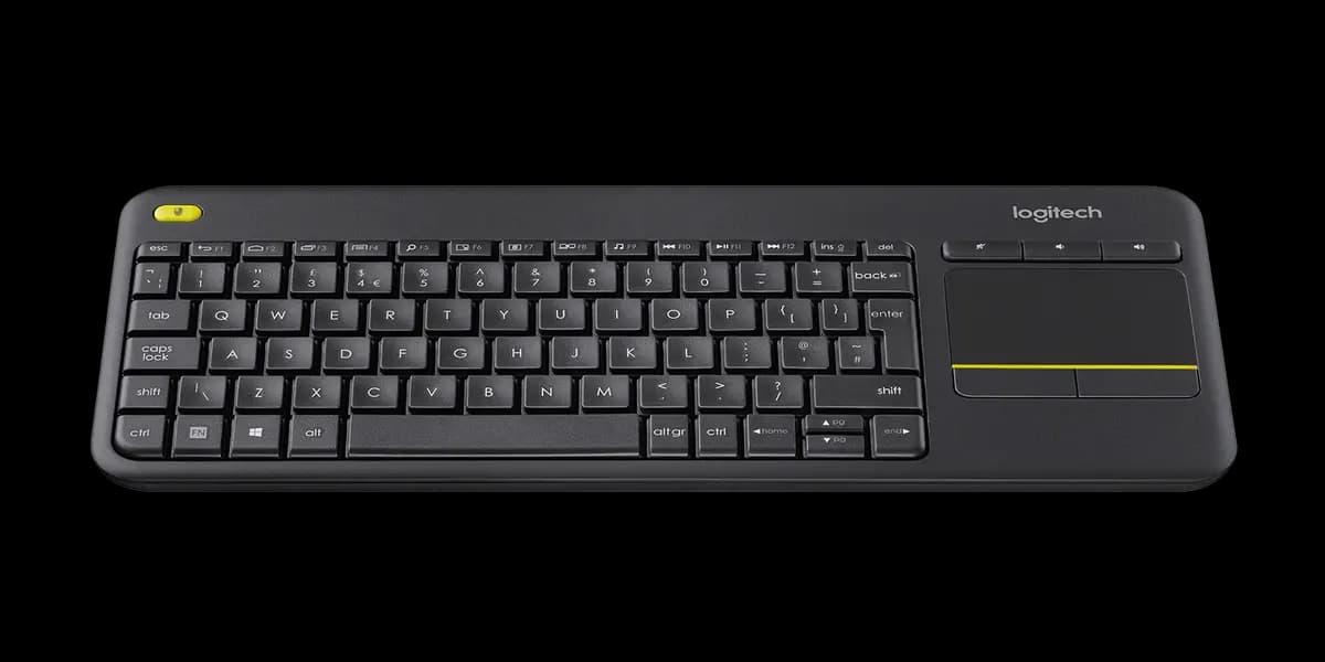 Logitech K400 Plus Wireless Touch Keyboard - Black - English International (QWERTY) [5.51 in (139.9 mm), 13.95 in (354.3 mm), 0.93 in (23.5 mm)]