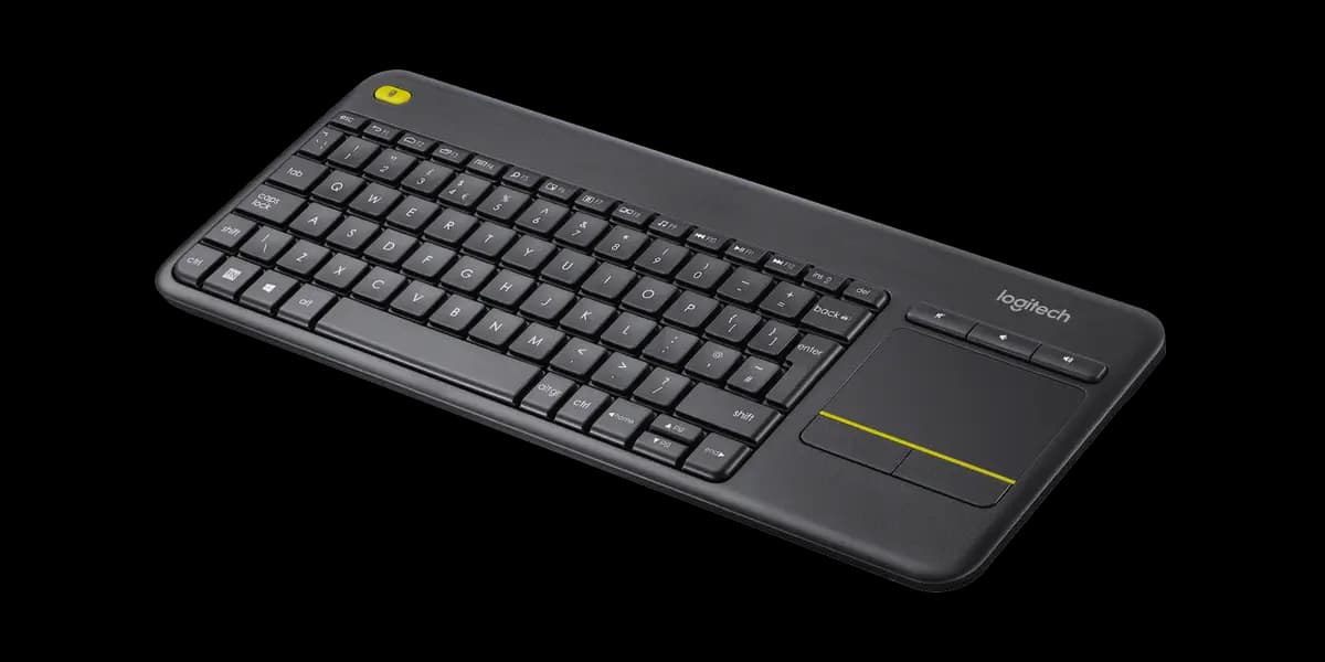 Logitech K400 Plus Wireless Touch Keyboard - Black - English International (QWERTY) [5.51 in (139.9 mm), 13.95 in (354.3 mm), 0.93 in (23.5 mm)]