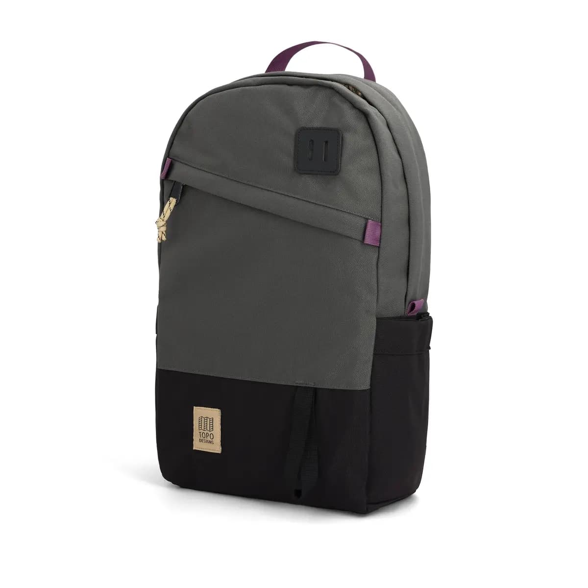 Topo Designs Daypack Classic Asphalt / Black [Natural leather lash tab, Heavy-duty hardware, Comfortable contoured padded shoulder straps]