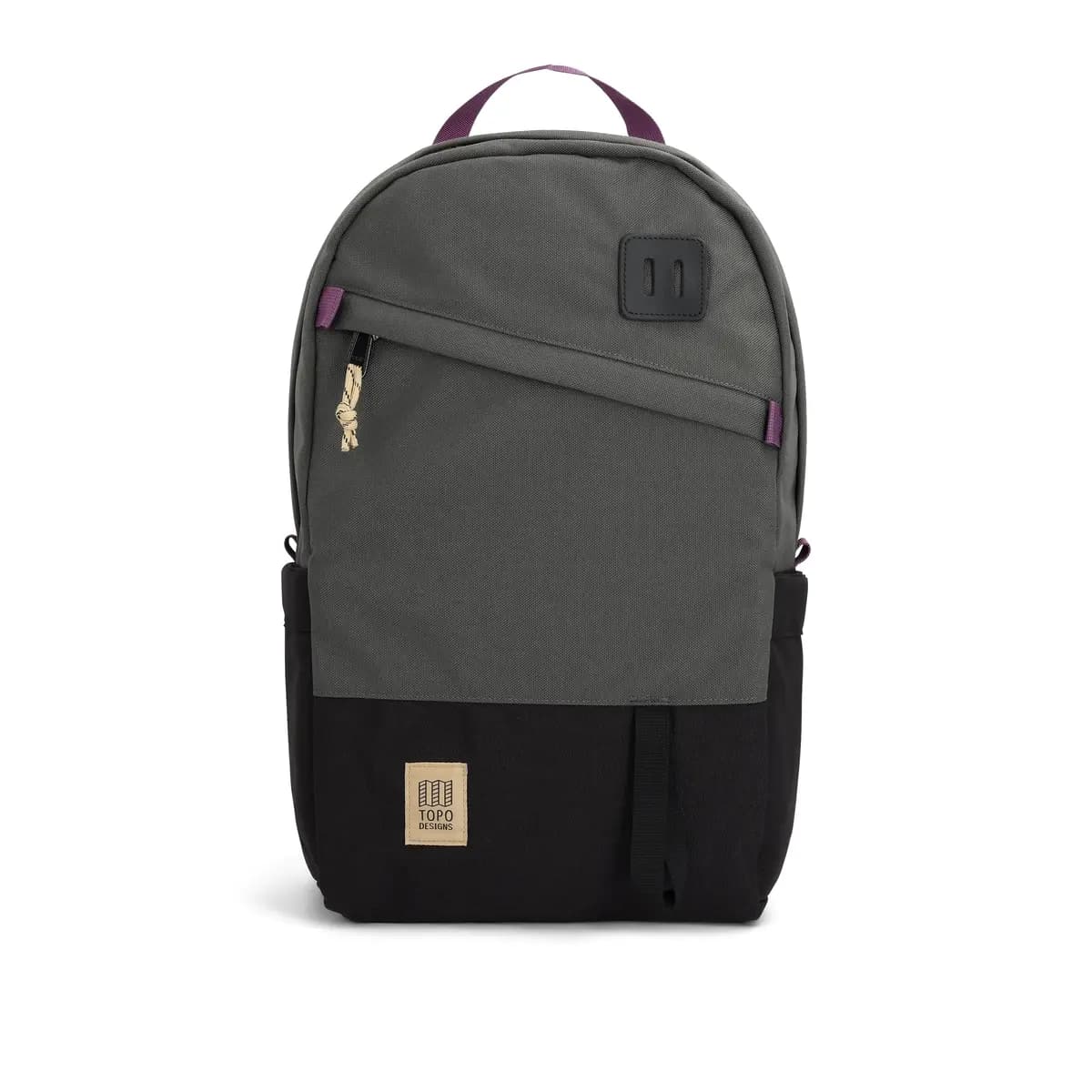 Topo Designs Daypack Classic Asphalt / Black [Natural leather lash tab, Heavy-duty hardware, Comfortable contoured padded shoulder straps]