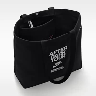 Nike Heritage 2.0 After Dark Tour Tote Bag (22L) Black/Hyper Pink/Reflect Silver [Black/Hyper Pink/Reflect Silver, 21" W x 14" H x 6" D, Internal key loop]