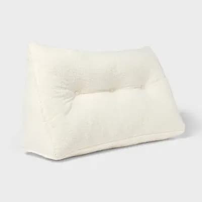35"x20" Headboard Wedge Pillow Faux Shearling Ivory for Dorm - Room Essentials™ [Novelty (shape), 1, 10 Inches]