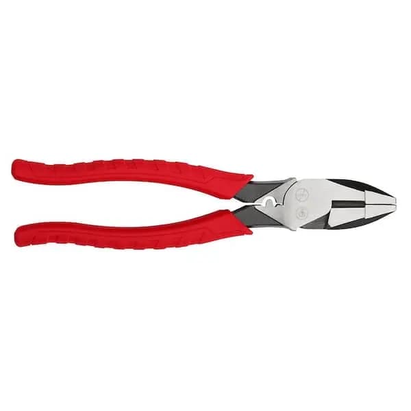 Milwaukee 9 in. High Leverage Lineman's Pliers with Crimper, 48-22-6100 [Electrical Tools Features: Handheld, Features: Adjustable,Anti-Rust, Hand Tool Type: Linesman Pliers]