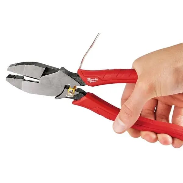 Milwaukee 9 in. High Leverage Lineman's Pliers with Crimper, 48-22-6100 [Electrical Tools Features: Handheld, Features: Adjustable,Anti-Rust, Hand Tool Type: Linesman Pliers]