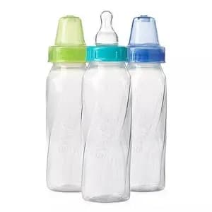 Evenflo Feeding Classic Clear Plastic Baby Bottles - 8oz/3pk [Dimensions (Overall) 7.75 Inches (H) x 7.5 inches (W) x 2.44, Weight .3 Pounds, Suggested Age Newborn and Up, Features