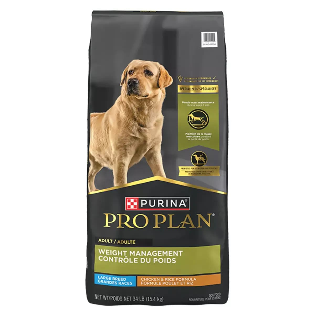 Purina Pro Plan Large Breed Weight Management Dry Dog Food, Chicken and Rice Formula [Brand Pro Plan Weight Management, Food Type Kibble, Crunchy, Hard, Baked, Breed Size Large Bre