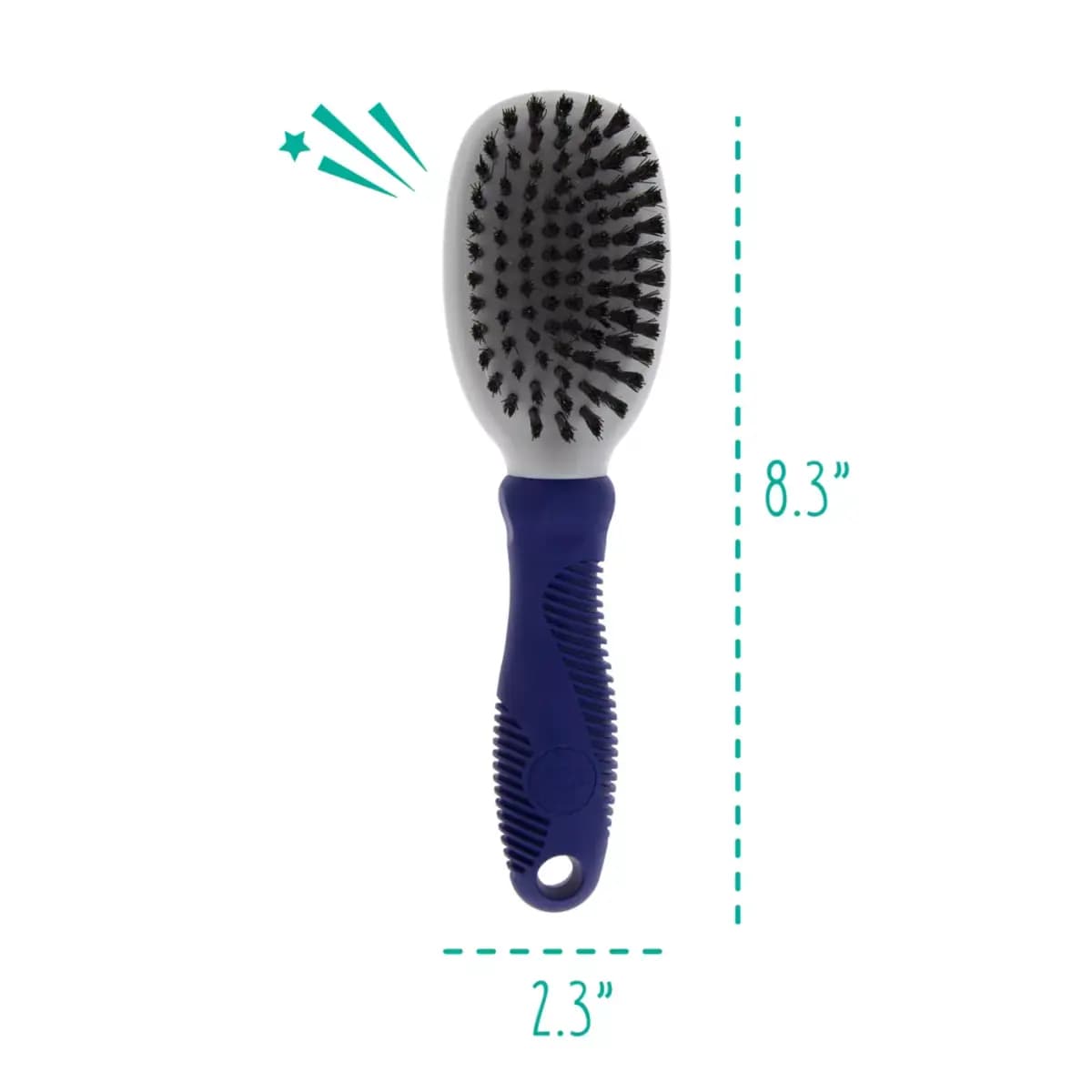 Whisker City® Soft Bristle Cat Grooming Brush [Brand Whisker City®, Includes 1 Brush, Intended For Cats, Color Blue, Grey, Black]