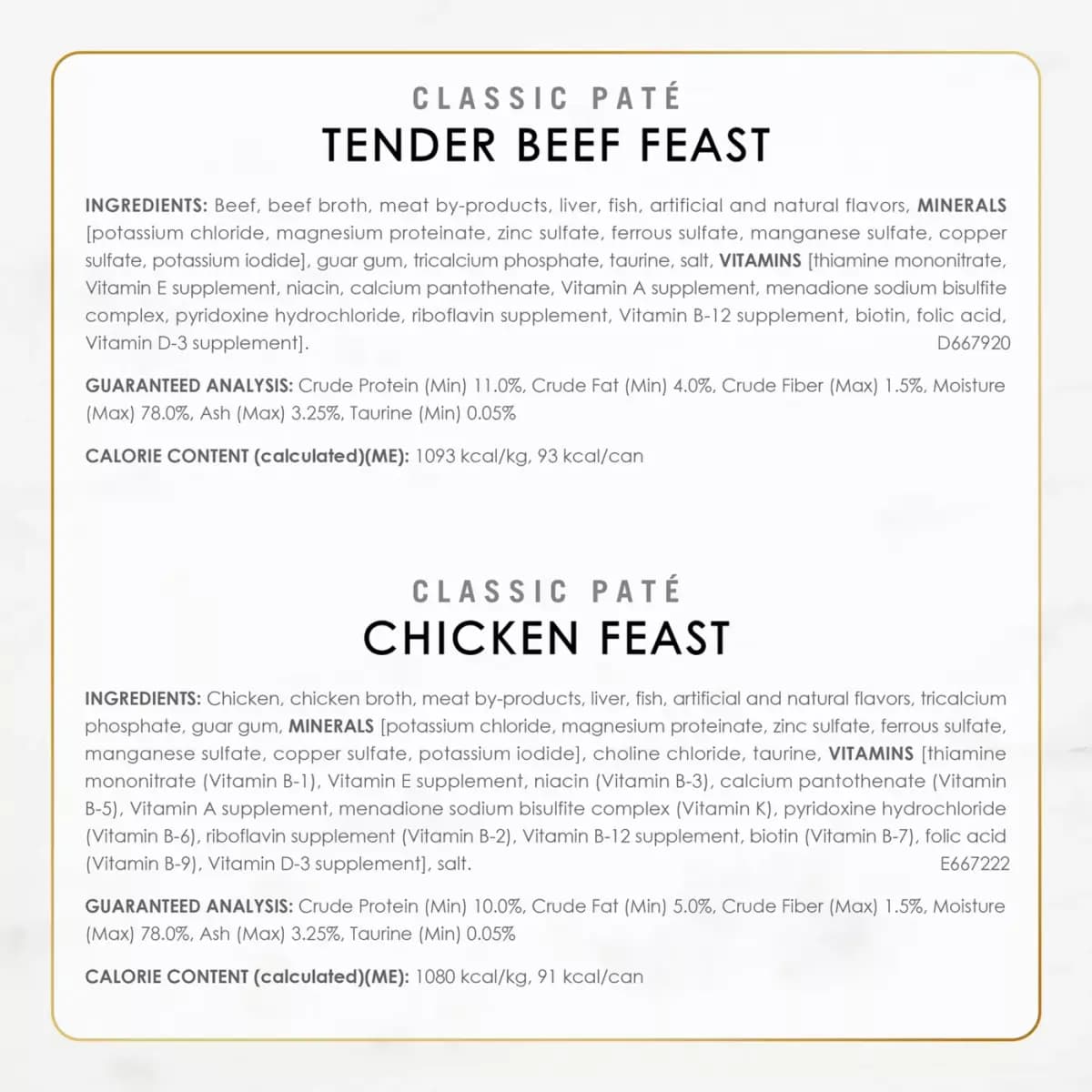 Fancy Feast Pate Purina® Fancy Feast® Classic Pate Wet Cat Food - Poultry & Beef, Variety Pack, 3 Oz, 30 Count [Features & Benefits Fancy Feast wet cat food made without ar, Item N