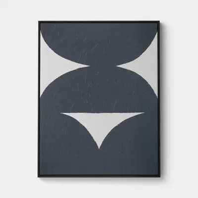 28"x36" Large Graphic Abstract Black Framed Sand Texture Canvas Wall Art - Threshold™ [6.38 Pounds, Polystyrene (Frame), Framed]