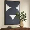 28"x36" Large Graphic Abstract Black Framed Sand Texture Canvas Wall Art - Threshold™ [6.38 Pounds, Polystyrene (Frame), Framed]