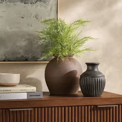 Threshold Medium Rustic Ceramic Vase - Thresholdâ„¢ [Ceramic, 2.97 Pounds, 7.56 Inches (H) x 7.44 Inches (W)]