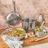 7pc Nonstick Ceramic Coated Stainless Steel Cookware Set - Figmint™ [Nonstick, Stainless Steel, 18/0 Stainless Steel, Nonstick]
