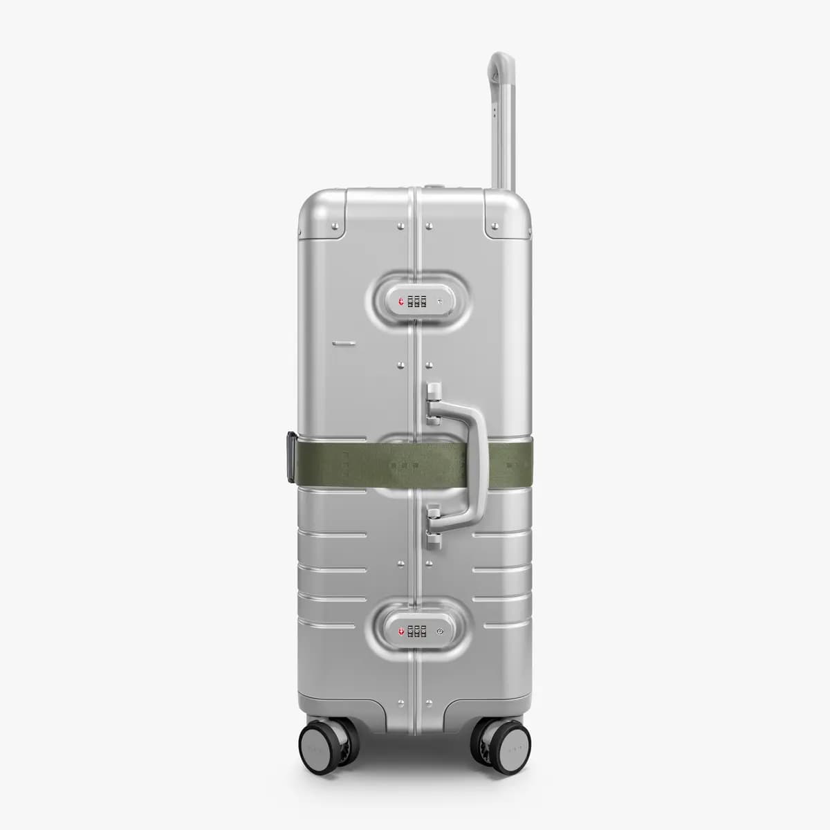 Monos Luggage Strap Olive Green [Recycled nylon side release buckle, Adjustable to fit all Monos luggage sizes, Ultra-microfibre vegan leather details]